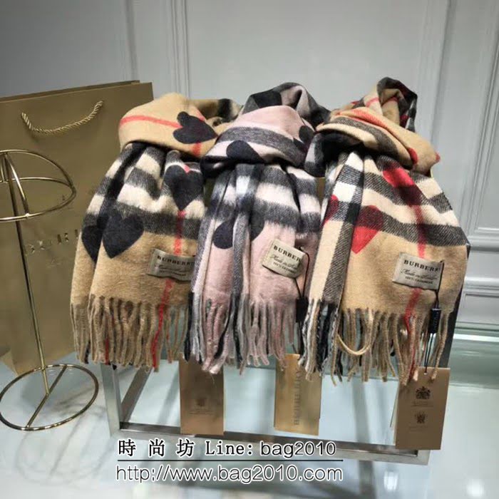 BURBERRY巴寶莉 爆款 經典時尚桃心羊絨圍巾 LLWJ6085